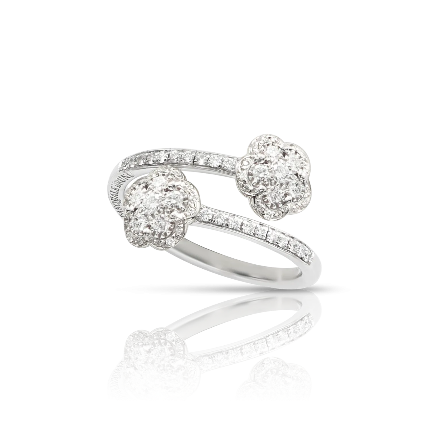 Pasquale Bruni Figlia Dei Fiori 18ct White Gold 0.47ct Diamond Flower Ring
