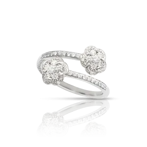 Pasquale Bruni Figlia Dei Fiori 18ct White Gold 0.47ct Diamond Flower Ring