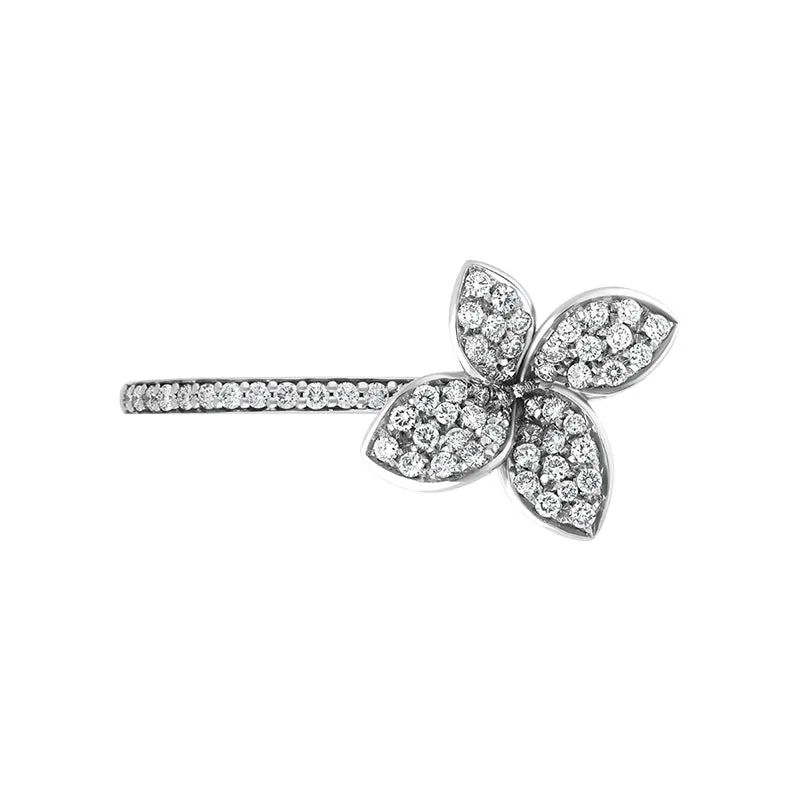 Pasquale Bruni Petit Garden 18ct White Gold 0.49ct Diamond Flower Ring