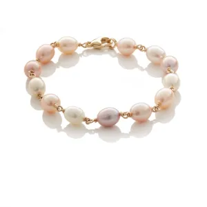 Pastel Pearl & Gold Bracelet