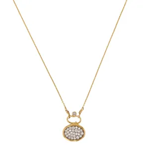 Pav?? 18K & 22K Gold & Whitegold Necklace w. 28 Diamonds