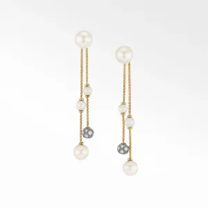 Pearl and Pav?? Two-Row Drop Earrings