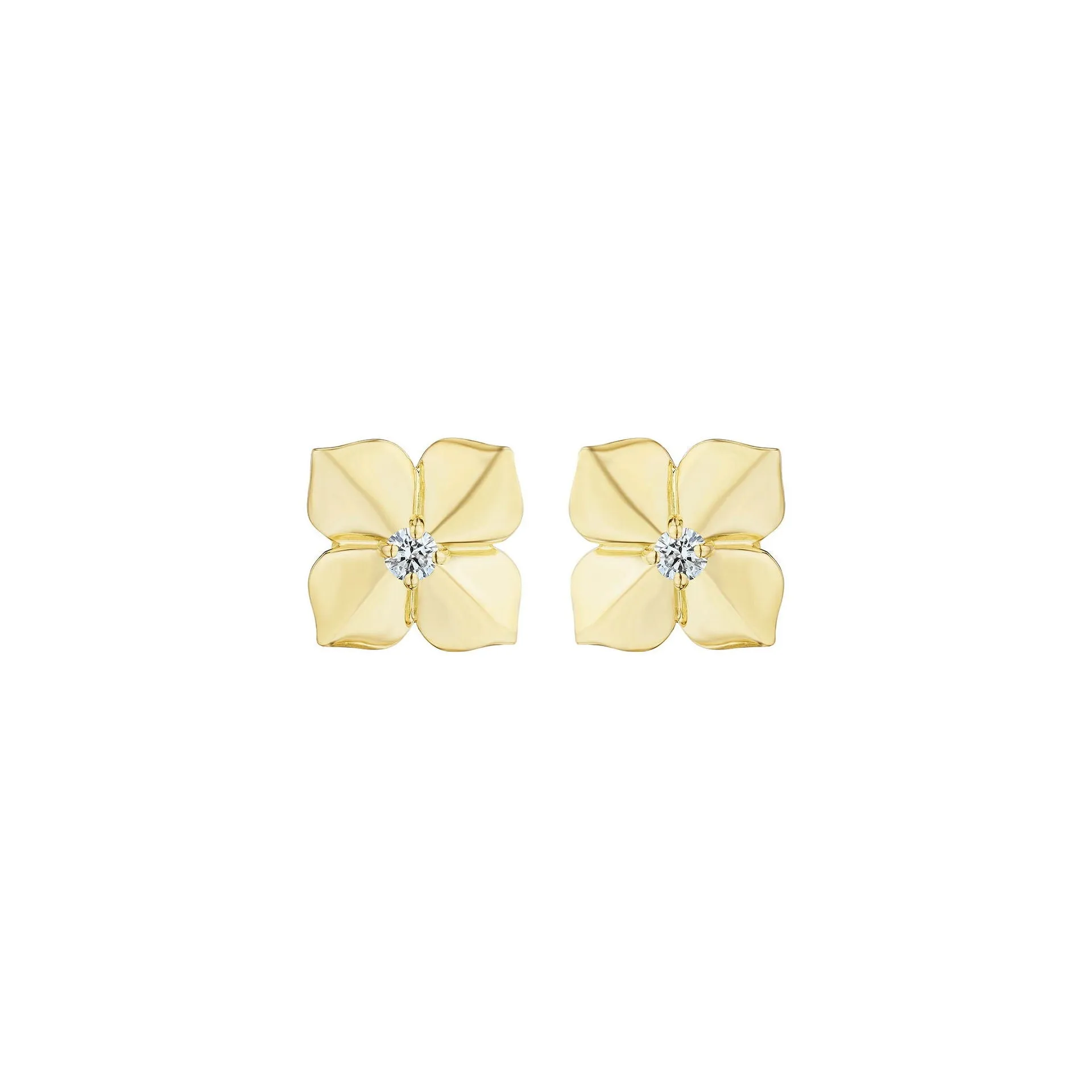 Petite High Polish Flower Stud Earrings