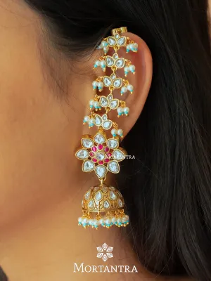 Pink Color Gold Plated Jadau Kundan Earrings - ME1061WP