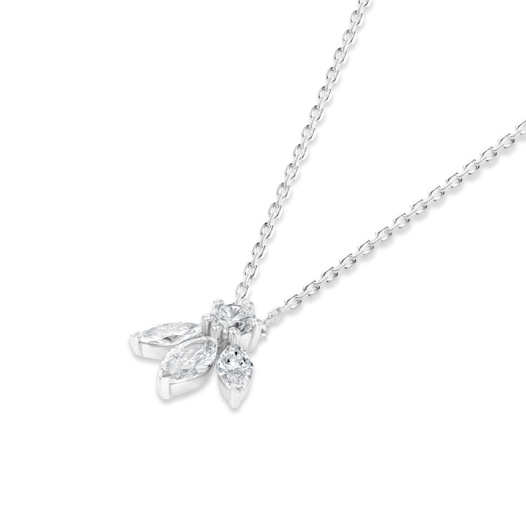 Pixie Wing Diamond Pendant White Gold