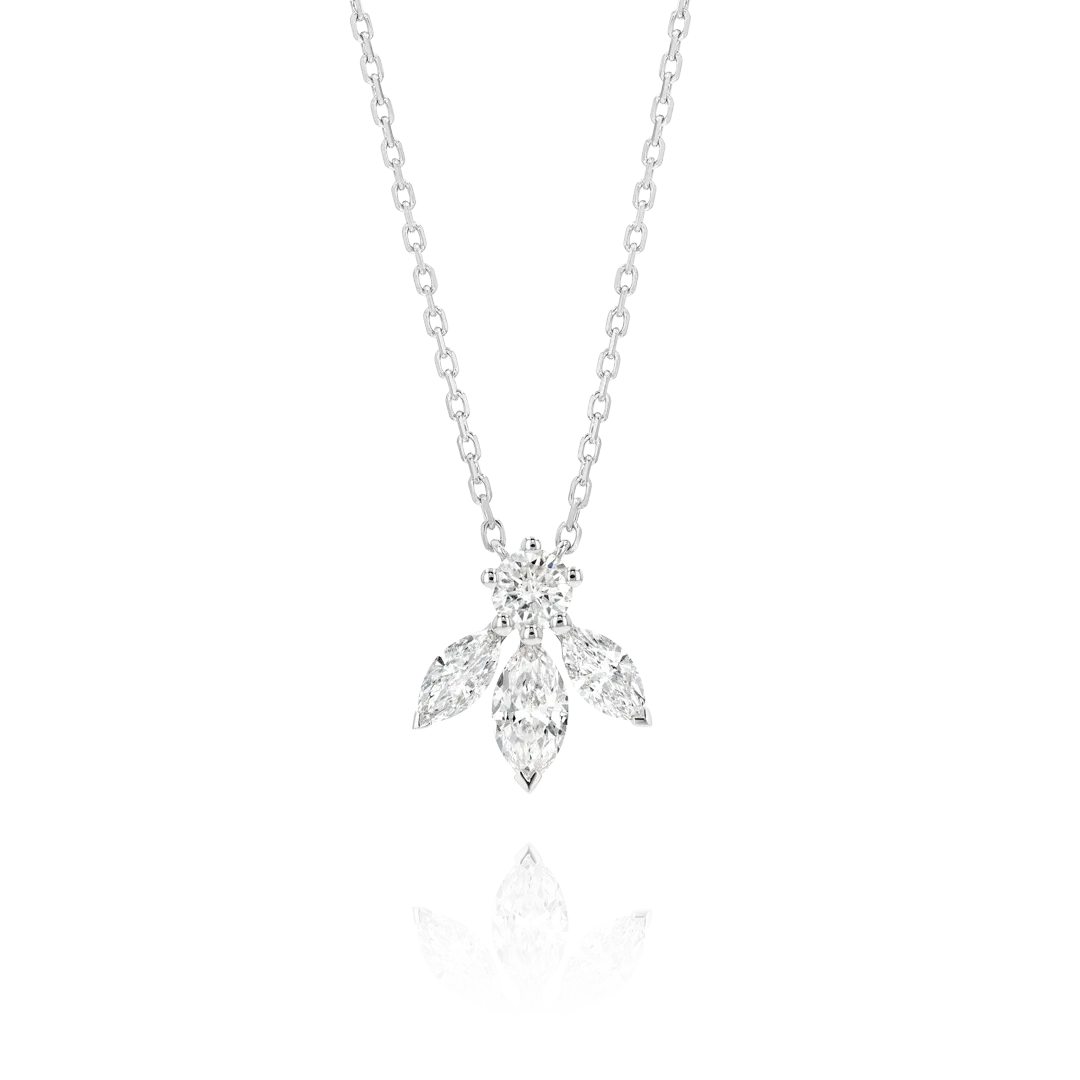 Pixie Wing Diamond Pendant White Gold