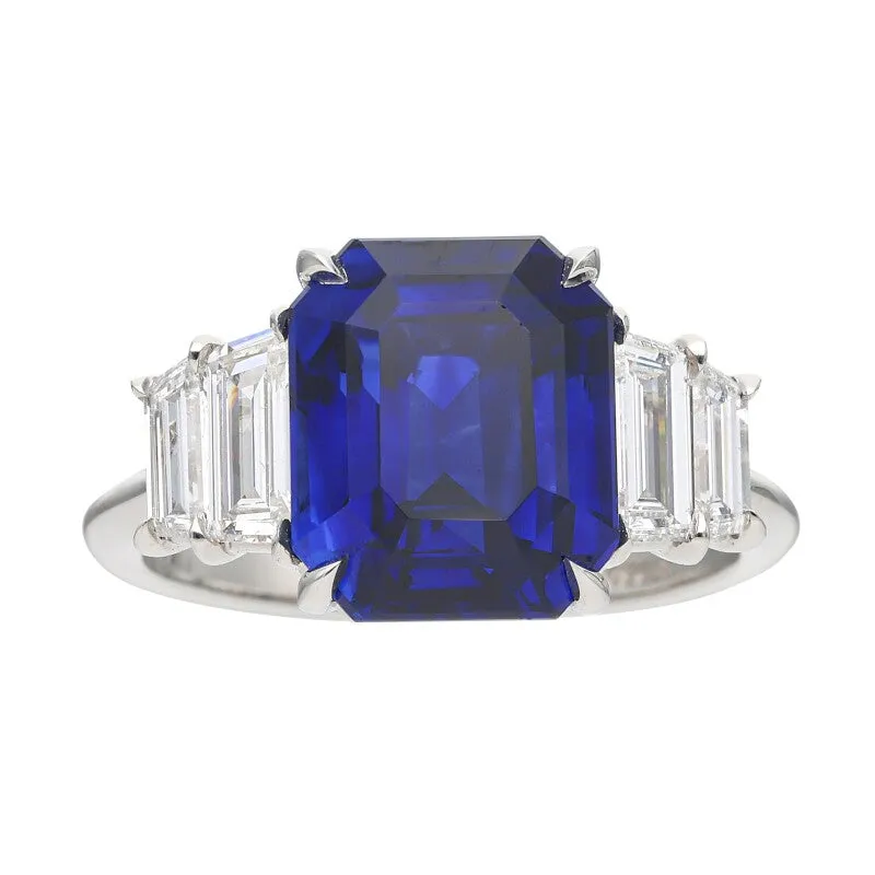 Platinum, Sapphire and Diamond Ring