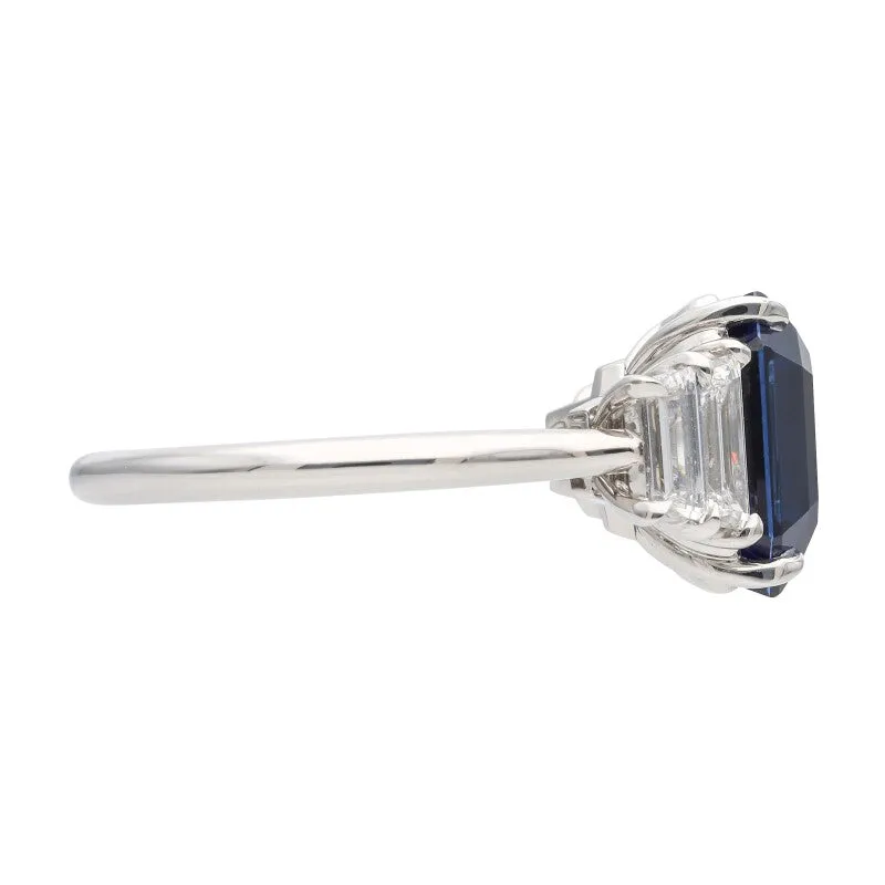 Platinum, Sapphire and Diamond Ring