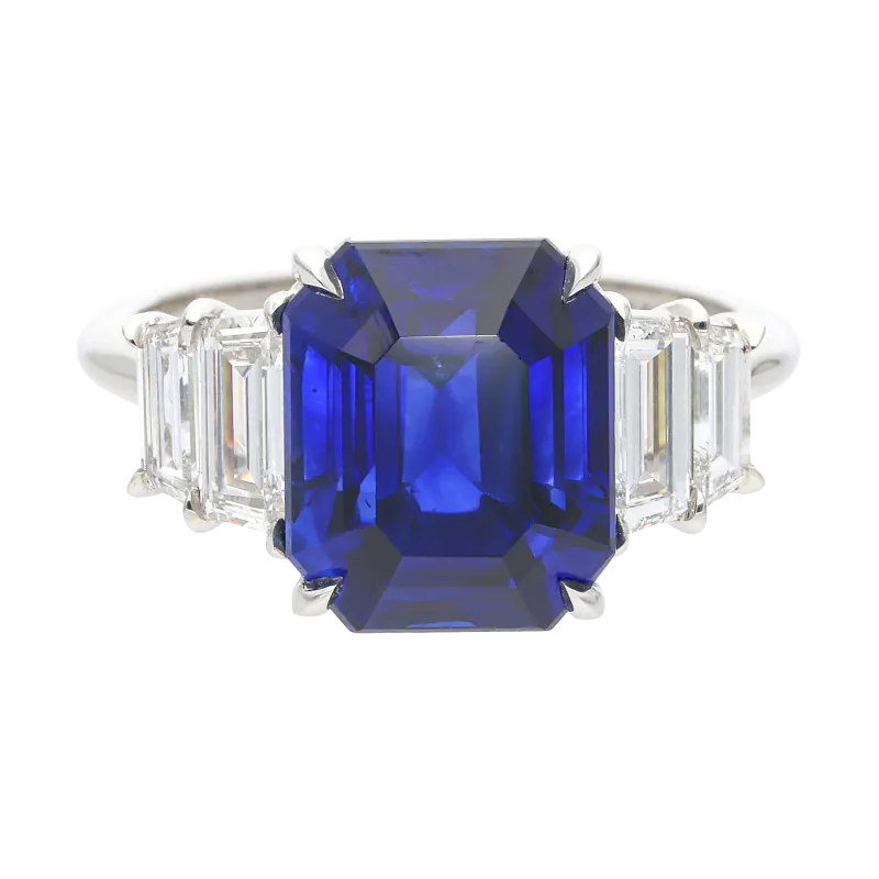 Platinum, Sapphire and Diamond Ring