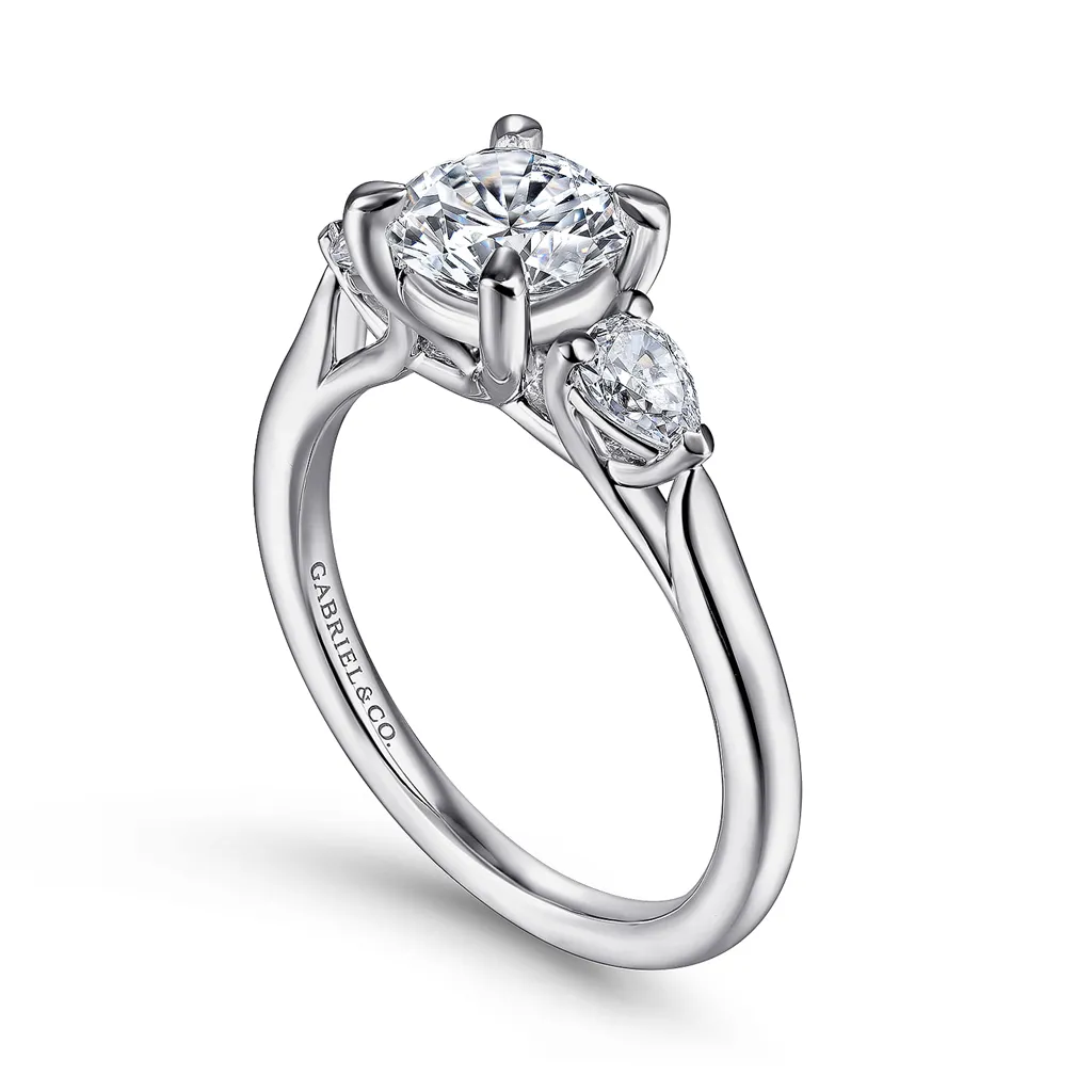 Platinum 'Sunday' Three Stone Round Diamond Engagement Ring