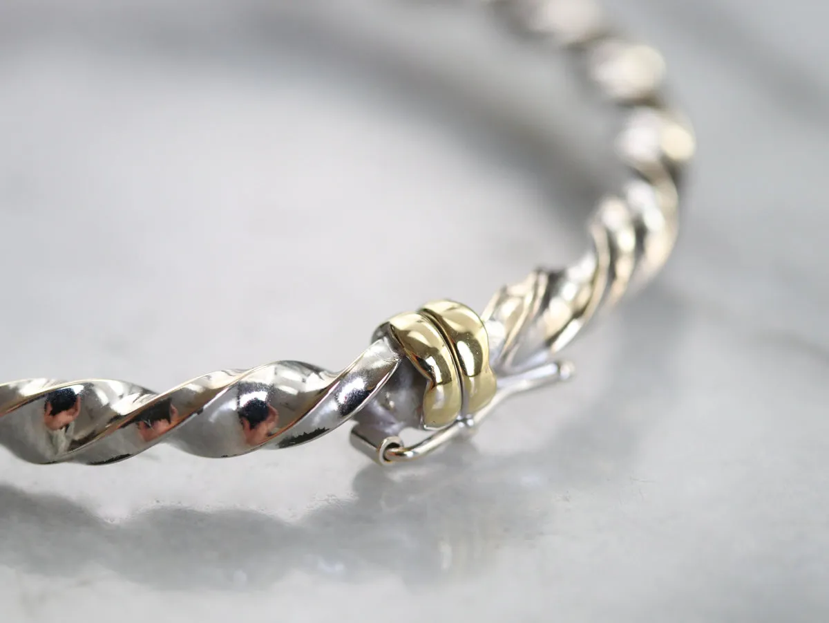 Polished 18K Gold Bangle Bracelet