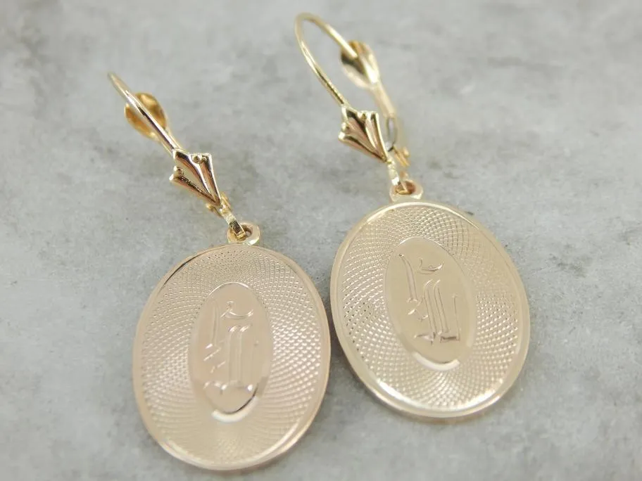 Pretty Antique Gold Cufflink Earrings