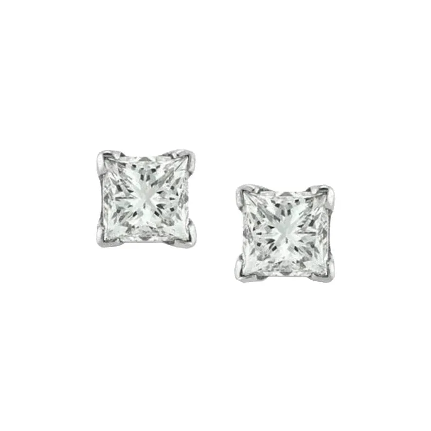 Princess Cut Diamond Stud Earrings (1.25ctw)