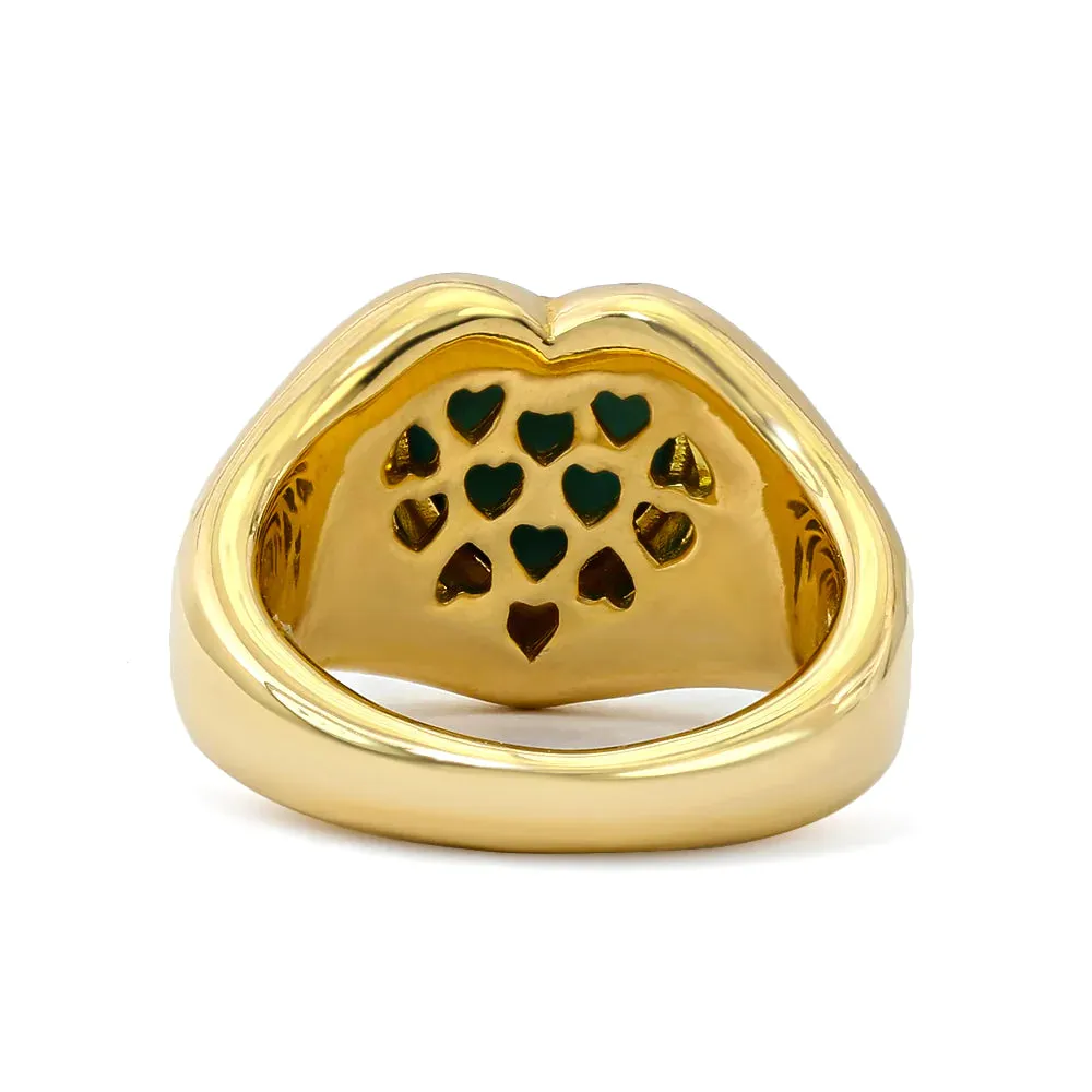 Puffed Heart Signet Ring