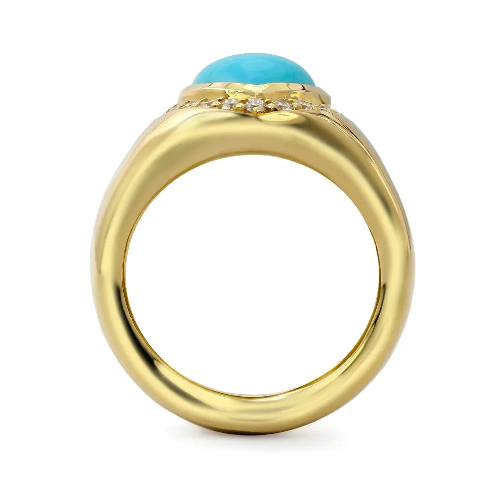 Puffed Heart Signet Ring