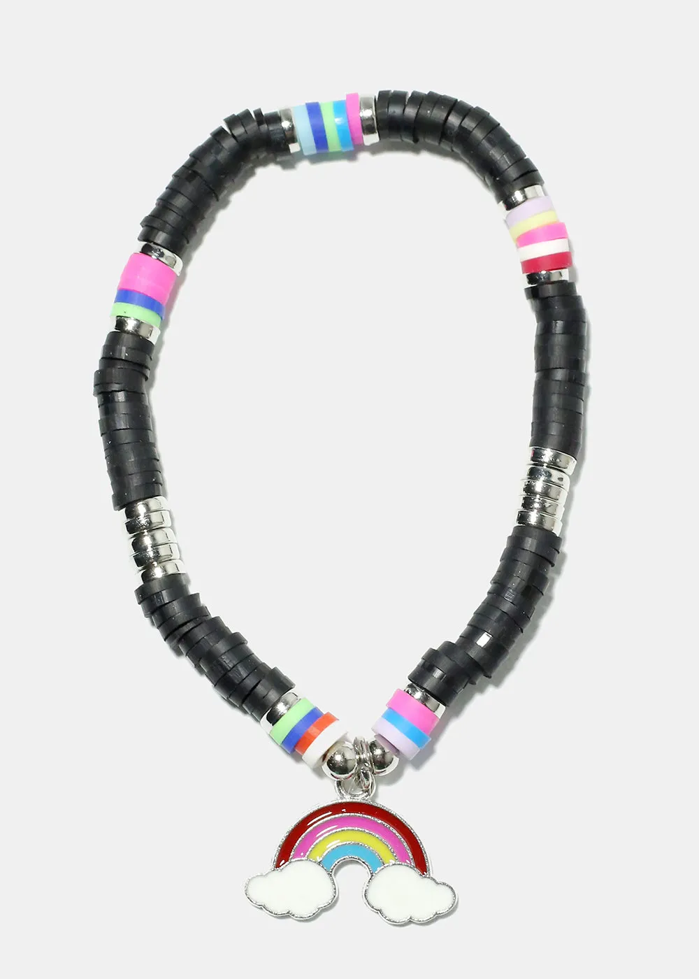 Rainbow Charm Beaded Bracelet