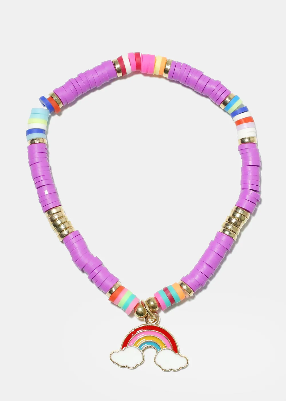 Rainbow Charm Beaded Bracelet