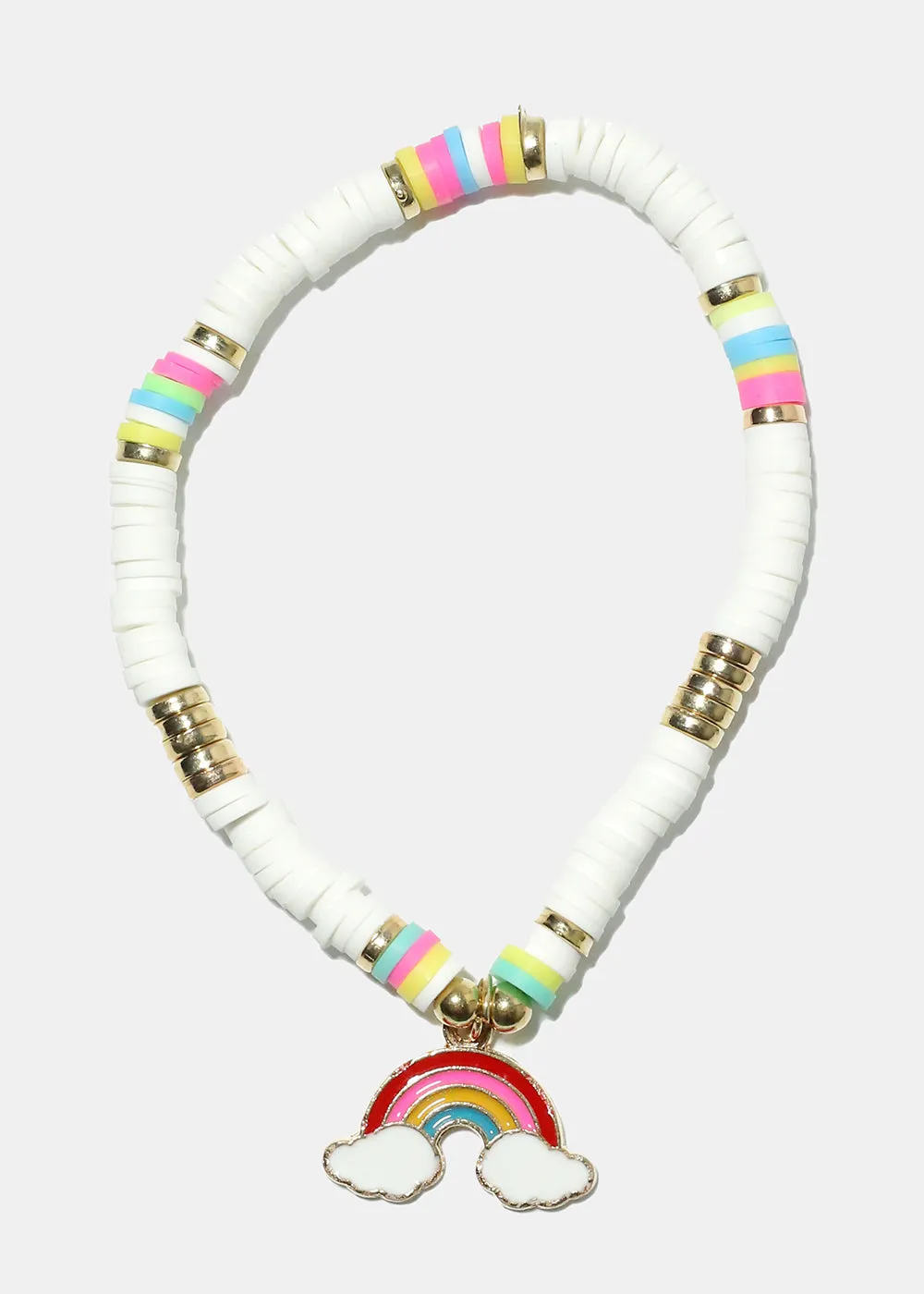 Rainbow Charm Beaded Bracelet