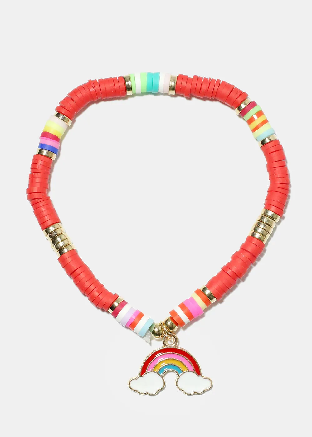 Rainbow Charm Beaded Bracelet