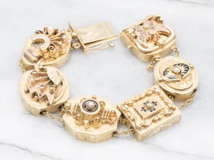 Rare Seed Pearl and Black Enamel Floral Slide Bracelet from Victorian Era