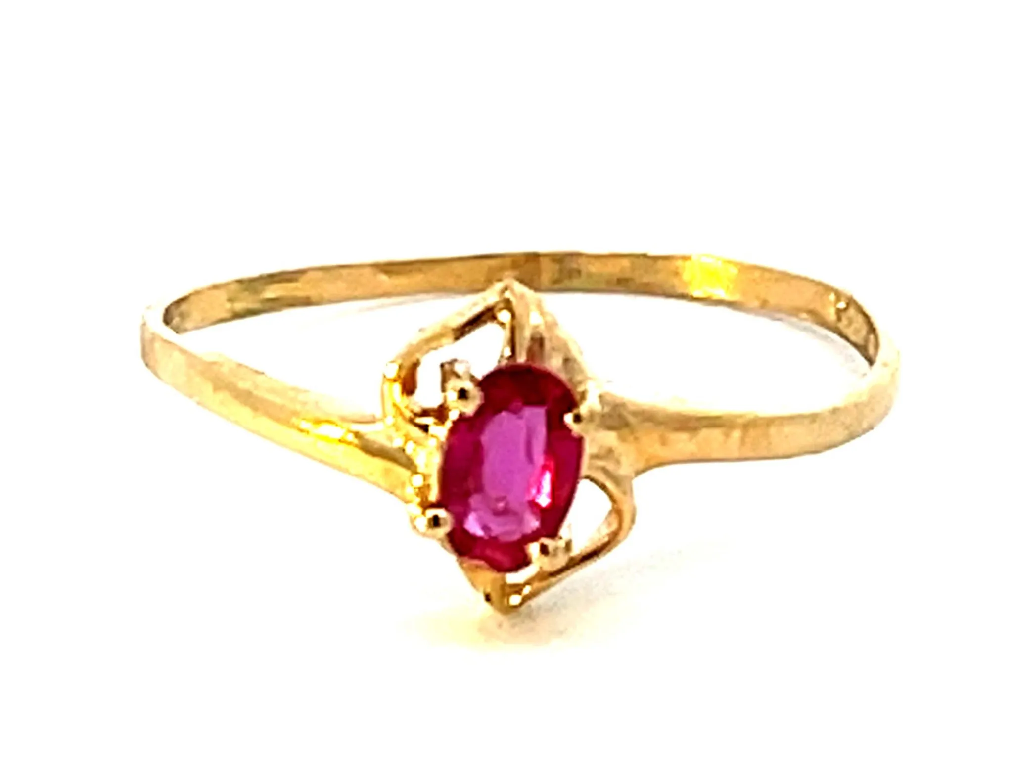 Red Ruby Ring in 14k Yellow Gold