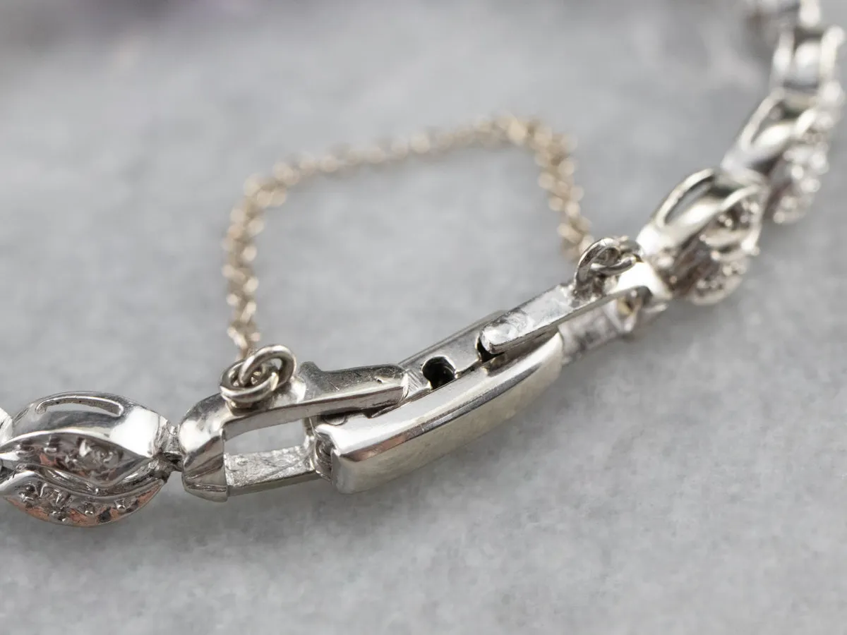 Retro Era Amethyst and Diamond Bracelet
