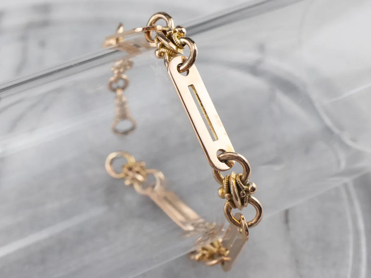 Retro Two Tone Gold Link Bracelet