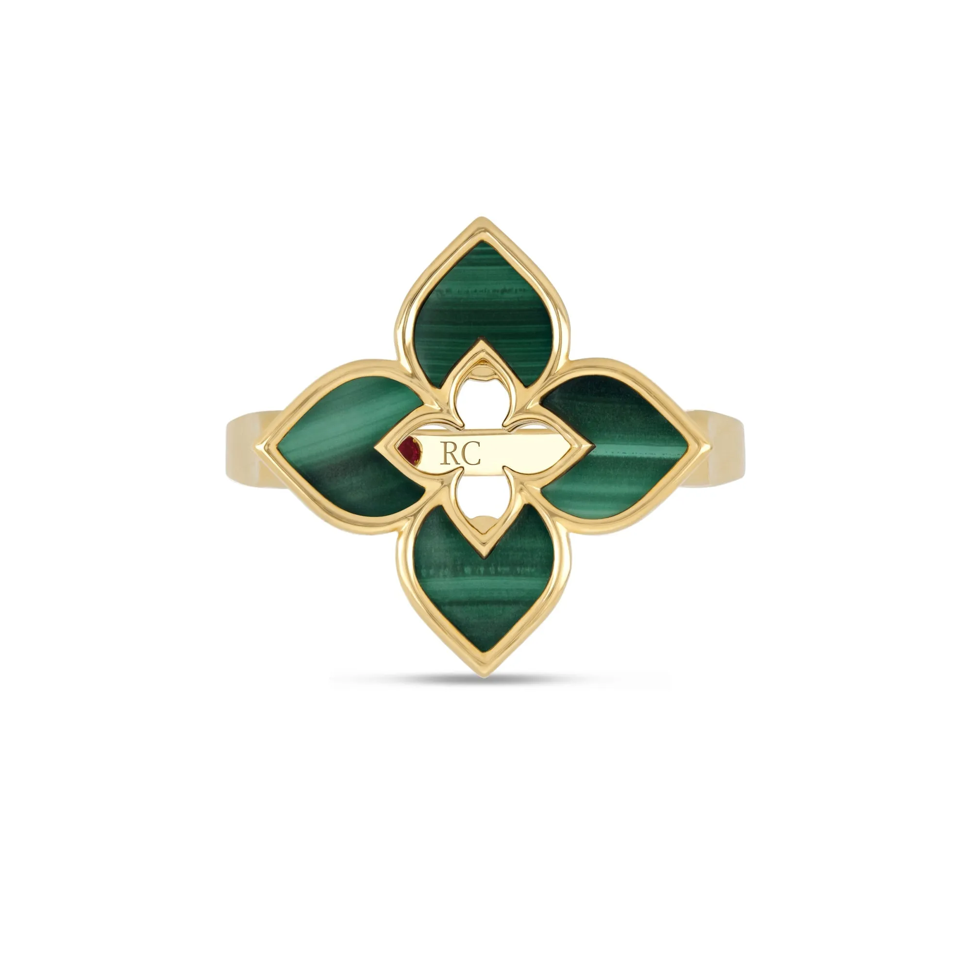 Roberto Coin Venetian Princess 18ct Yellow Gold Malachite Ring
