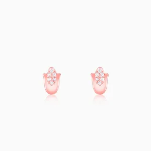 Rose Gold Classic Hamsa Earrings