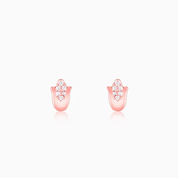 Rose Gold Classic Hamsa Earrings