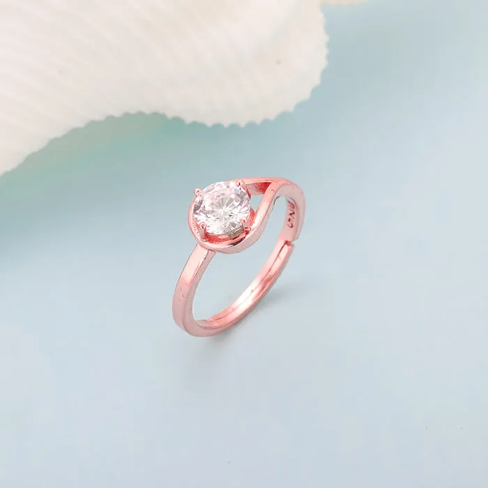 Rose Gold Classic Zircon Ring