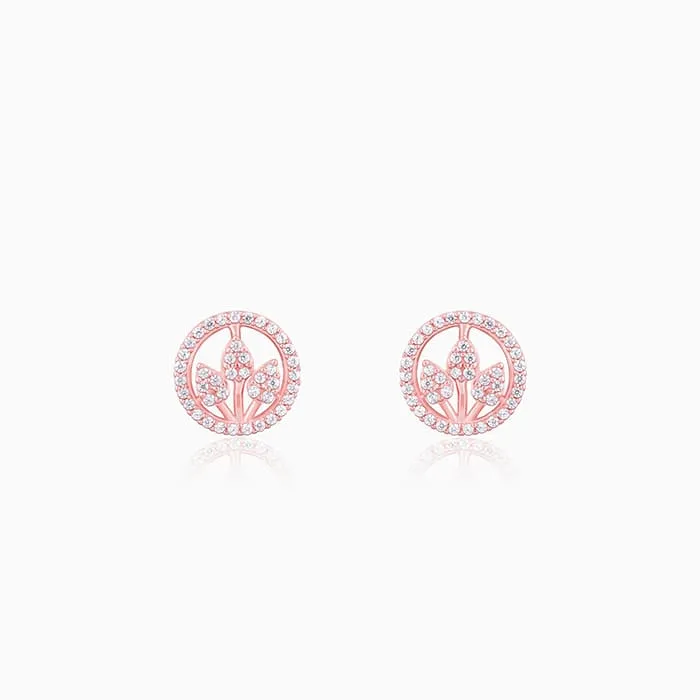 Rose Gold Leafy Lustre Earrings