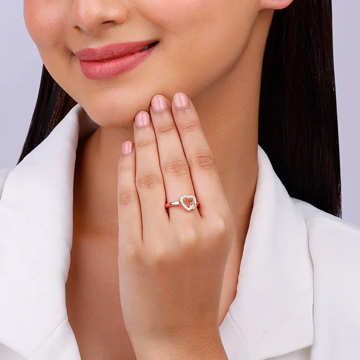 Rose Gold Locked In Love Ring