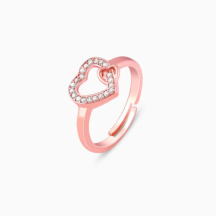Rose Gold Locked In Love Ring