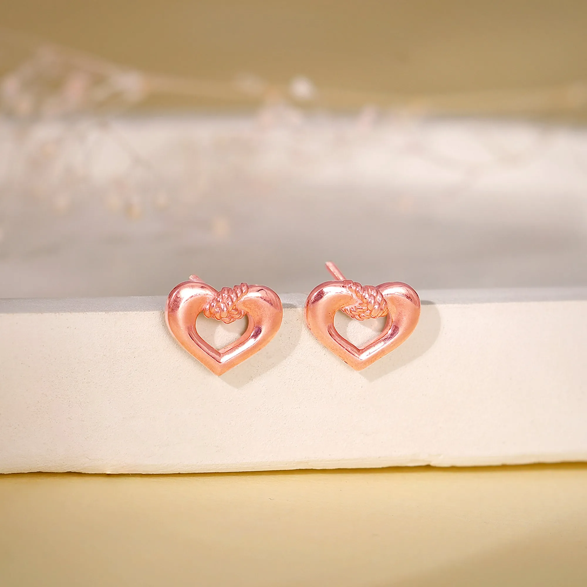 Rose Gold Loveknot Earrings