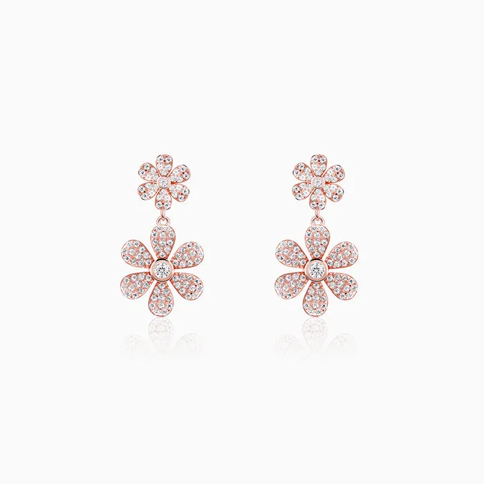 Rose Gold Stunning Flower Earrings
