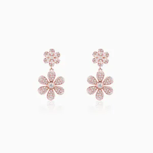 Rose Gold Stunning Flower Earrings