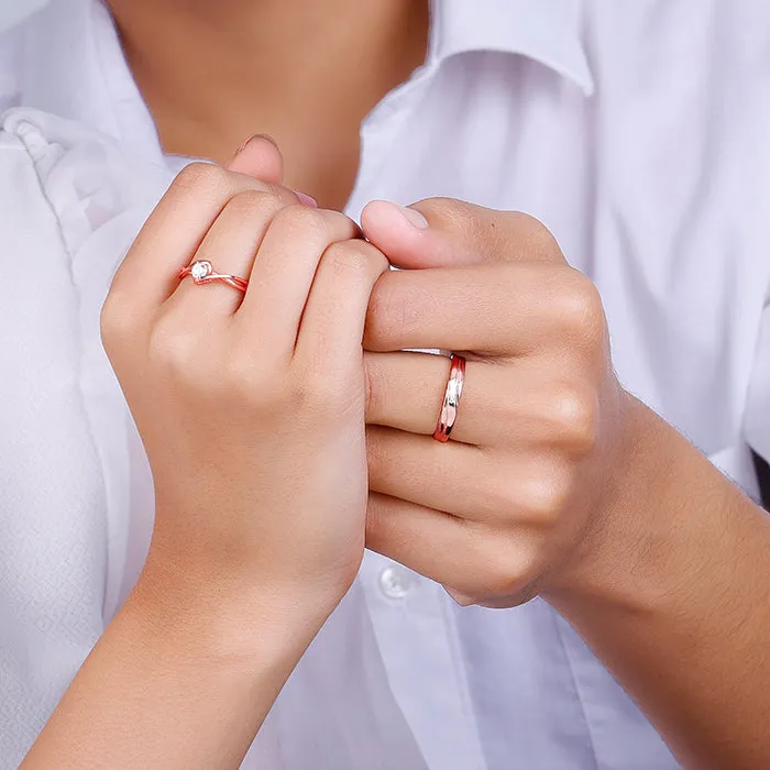 Rose Gold Two As One Couple Rings