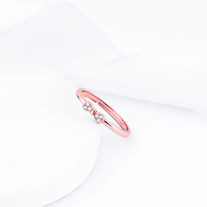 Rose Gold Zircon Bow Beauty Ring