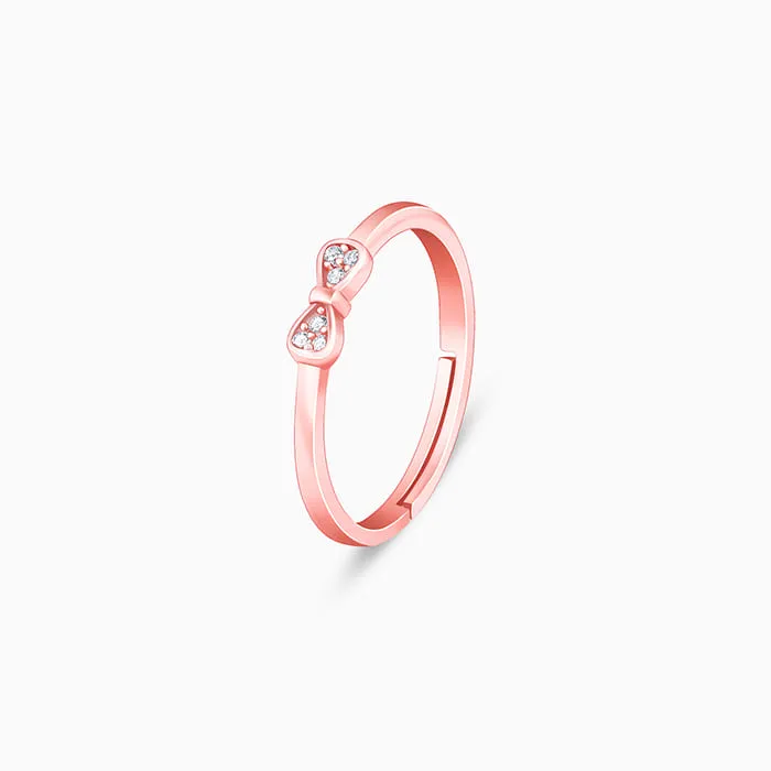 Rose Gold Zircon Bow Beauty Ring