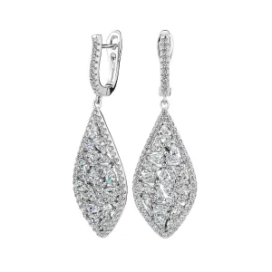 Round Brilliant drop earrings in sterling silver