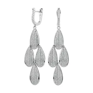 Round Brilliant drop earrings with 2.24 carats* of diamond simulants in sterling silver