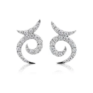 Round Brilliant stud earrings in 10 carat white gold