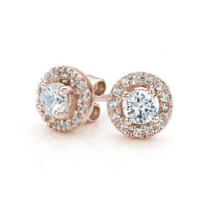 Round Brilliant stud earrings with 0.41 carats* of diamond simulants in 10 carat rose gold