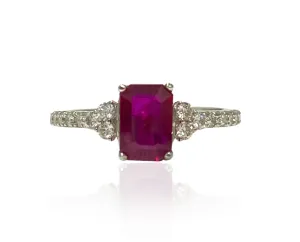 Ruby Emeraldcut Ring 1.20 cts
