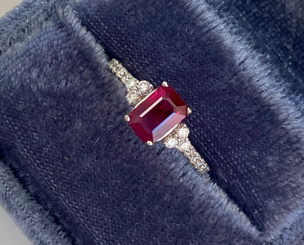Ruby Emeraldcut Ring 1.20 cts