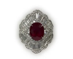 Ruby Oval Ring 3.11 cts