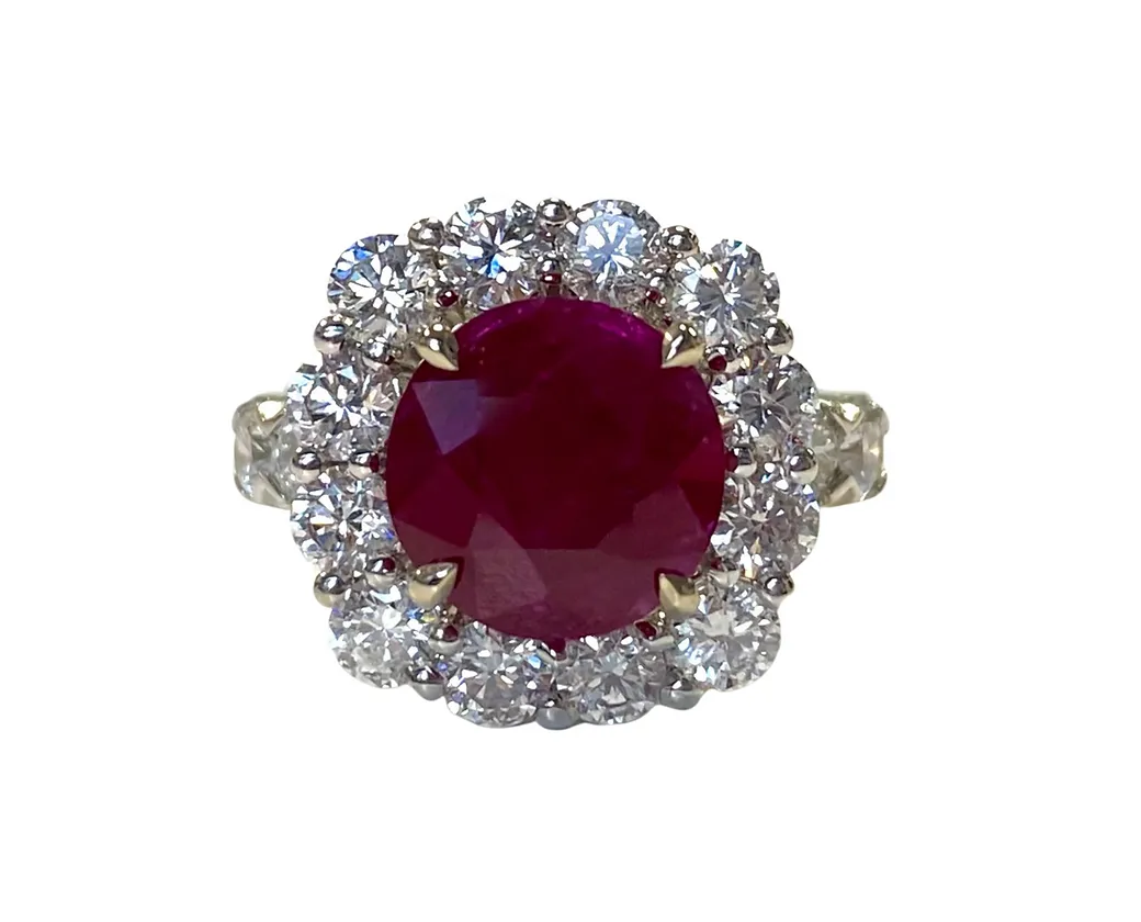 Ruby Round Ring 3.79 Cts