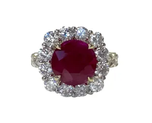 Ruby Round Ring 3.79 Cts