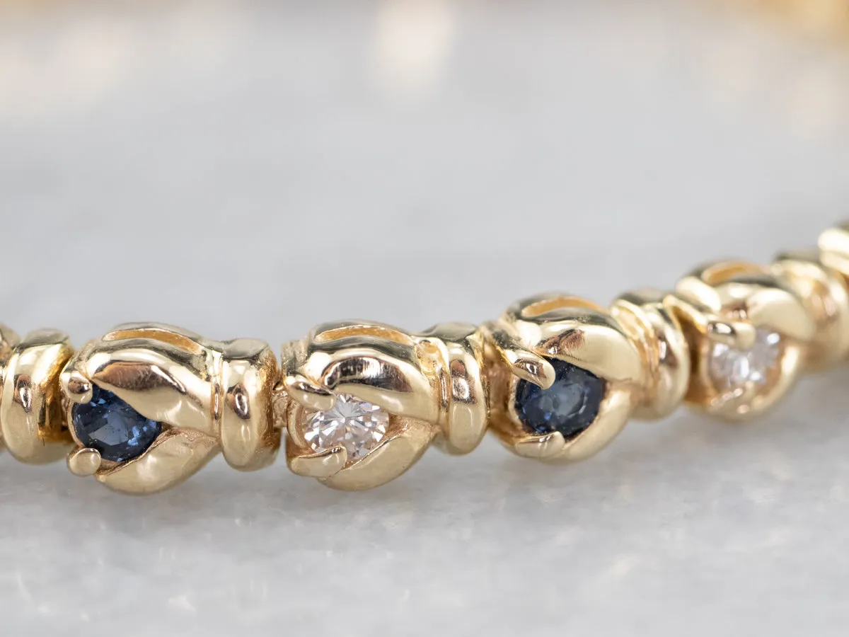 Sapphire Diamond and Gold Bracelet